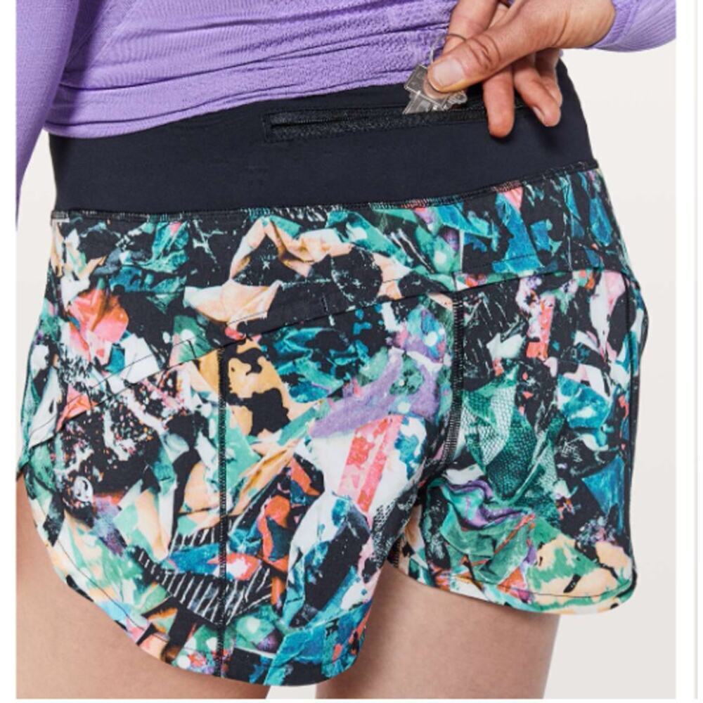 Lululemon Speed Up Short SIZE 10 *2.5" Color Crush Multi / Black